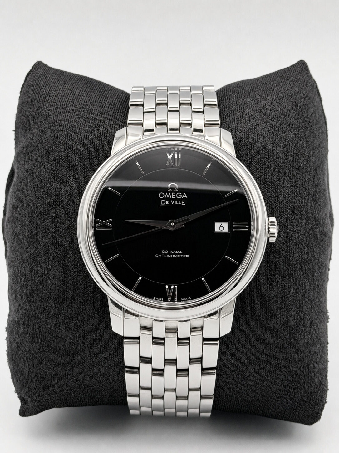 Omega De Ville Prestige Co-Axial 39.5 mm — Black Dial — full view