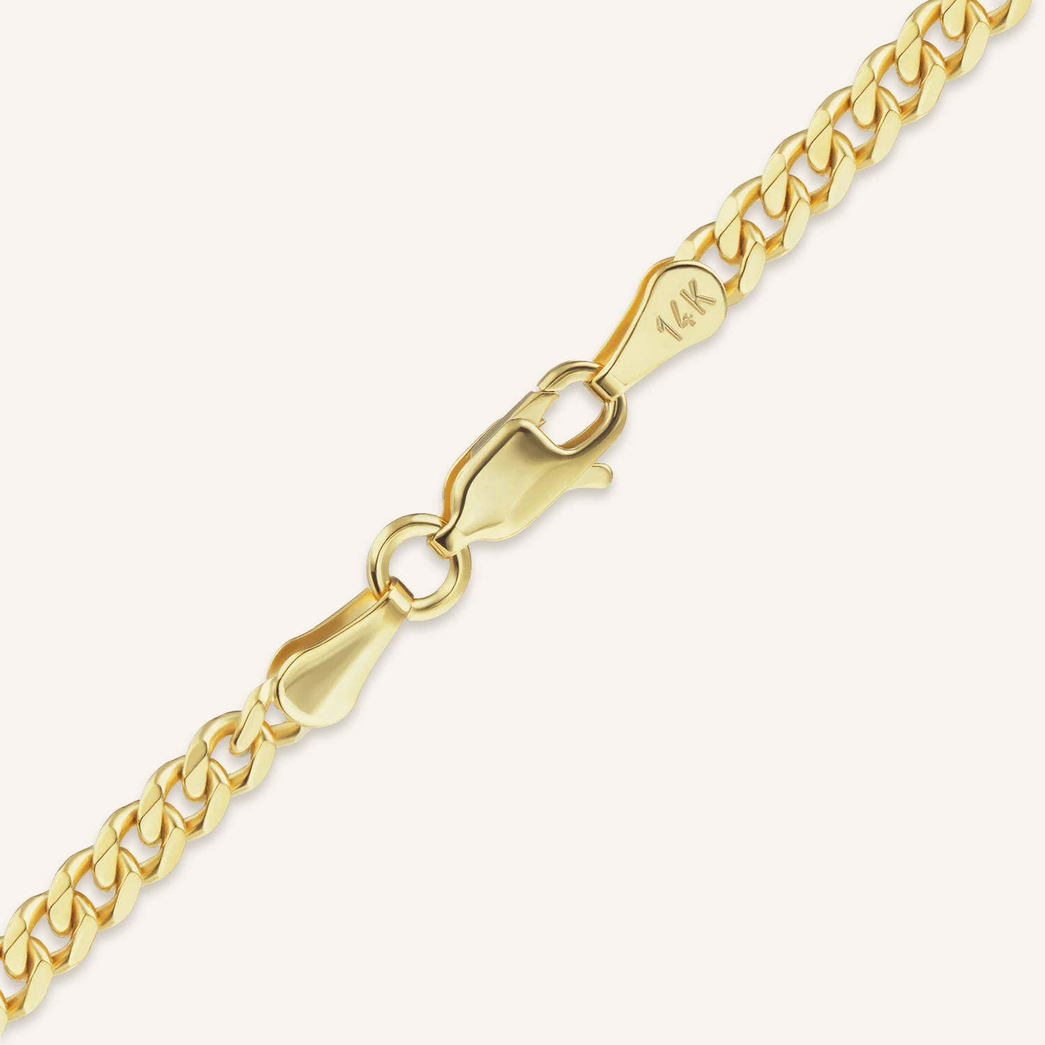 Solid 14K Gold Curb Chain