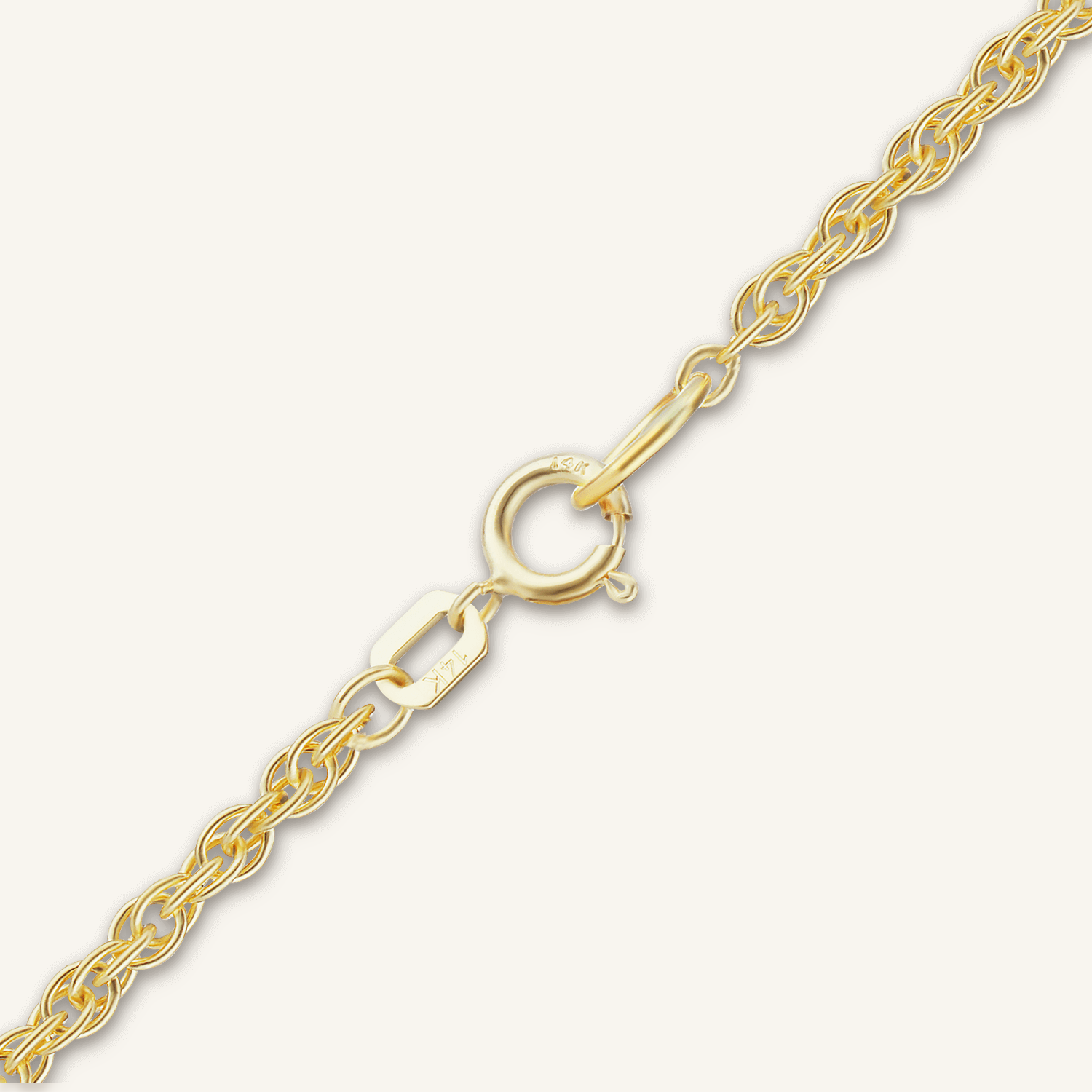 Solid 14K Gold Rope Chain