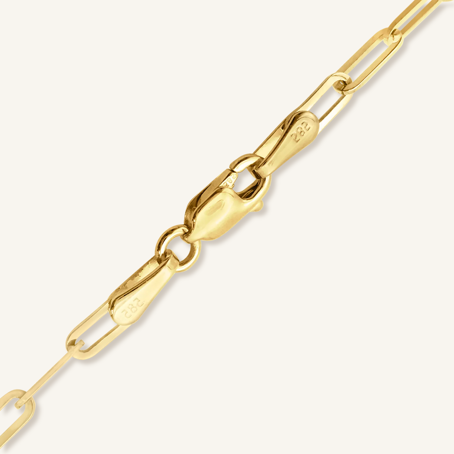 Solid 14K Gold Paperclip Chain
