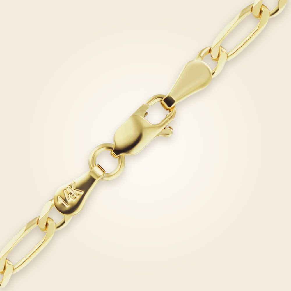 Classic Figaro Bracelet in 14K Yellow Gold (1.50 mm - 11.50 mm), shown in 14K Yellow Gold