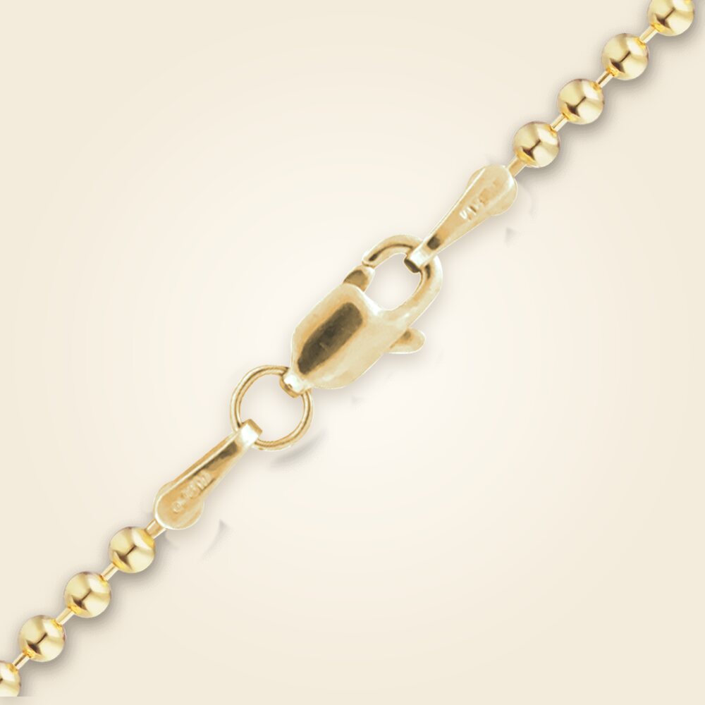 Round Bead Bracelet in 18K Yellow Gold (1.20 mm - 2.50 mm), shown in 18K Yellow Gold