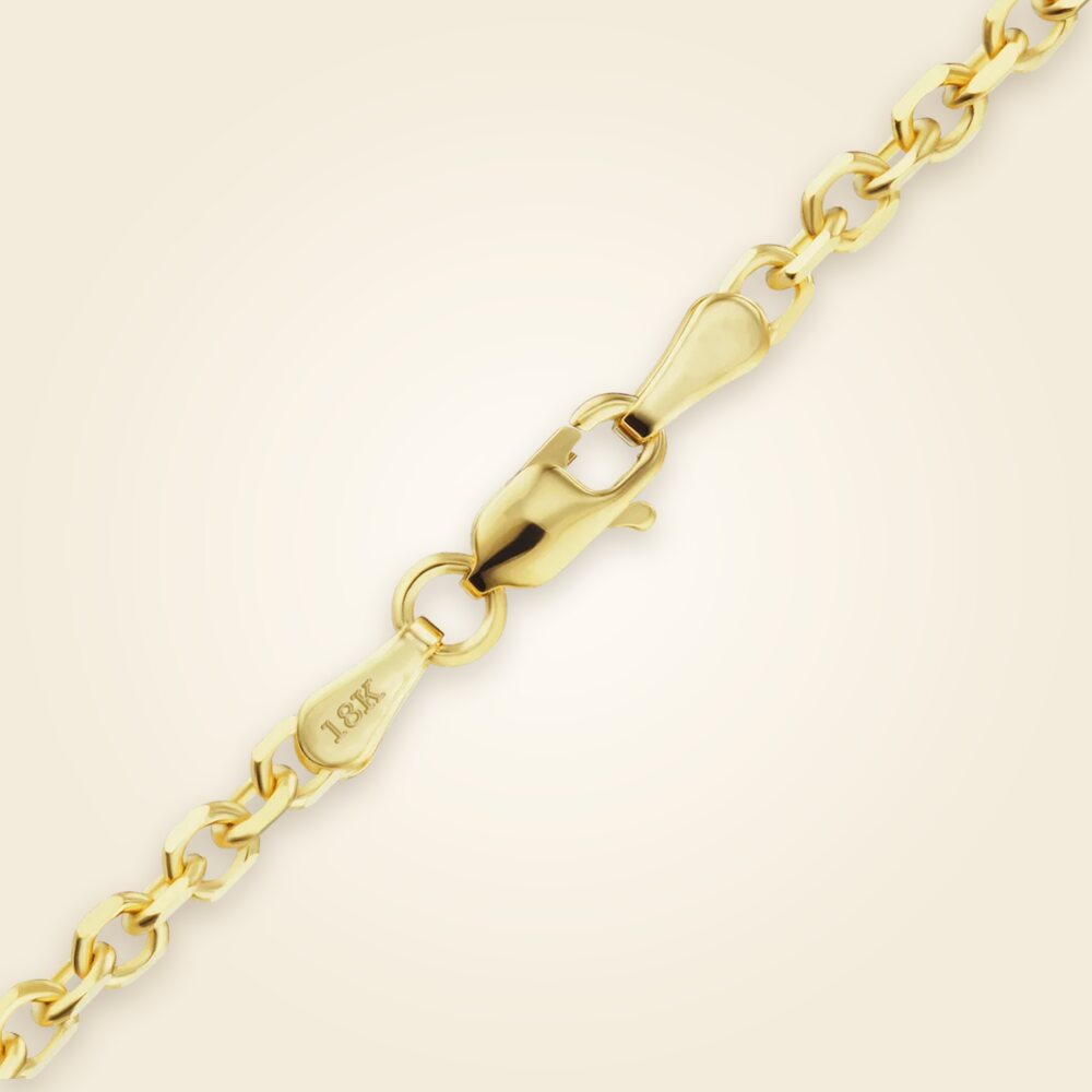 Diamond Cut Round Cable Necklace in 18K Yellow Gold (1.05 mm - 3.00 mm), shown in 18K Yellow Gold