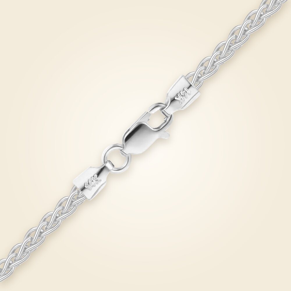 Wheat Bracelet in 14K White Gold (1.25 mm - 2.00 mm), shown in 14K White Gold