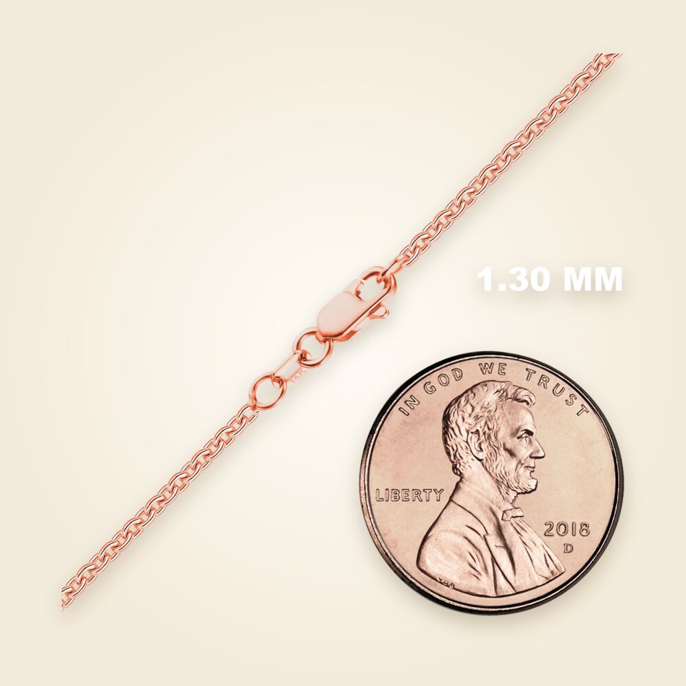 Heavy Round Cable Necklace in 14K Pink Gold (0.70 mm - 3.00 mm), shown in 14K Pink Gold