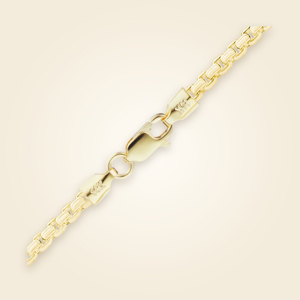 Round Box Bracelet in 14K Yellow Gold (1.20 mm - 4.00 mm), shown in 14K Yellow Gold