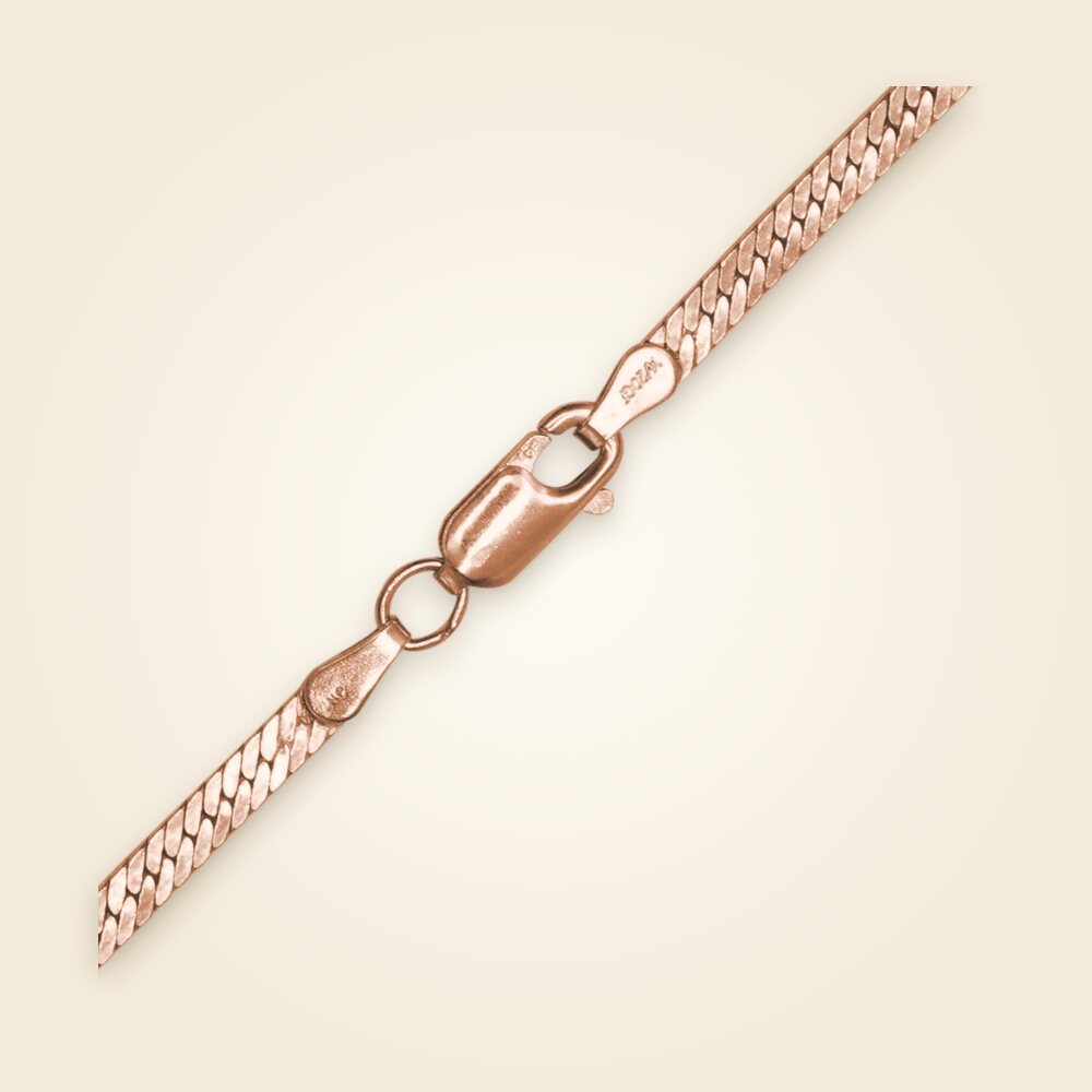 Herringbone Anklet in 14K Pink Gold-Filled (3.00 mm), shown in Pink Gold-Filled