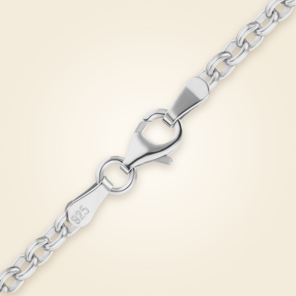 Domed Rolo Necklace in Sterling Silver (1.60 mm - 3.00 mm), shown in Sterling Silver