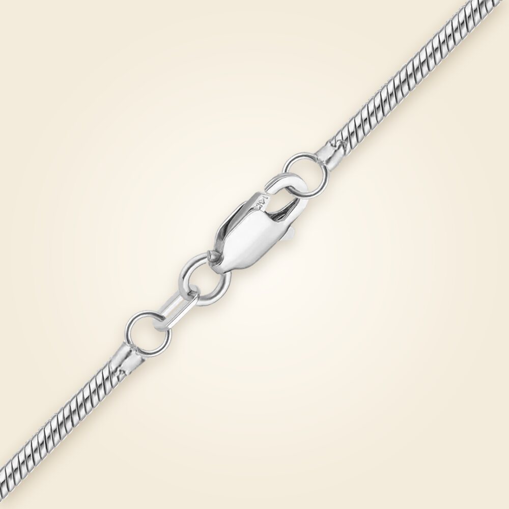 Round Snake Bracelet in 14K White Gold (1.00 mm - 1.55 mm), shown in 14K White Gold