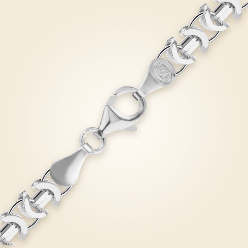 European Byzantine Handmade Bracelet in Sterling Silver (6.00 mm), shown in Sterling Silver