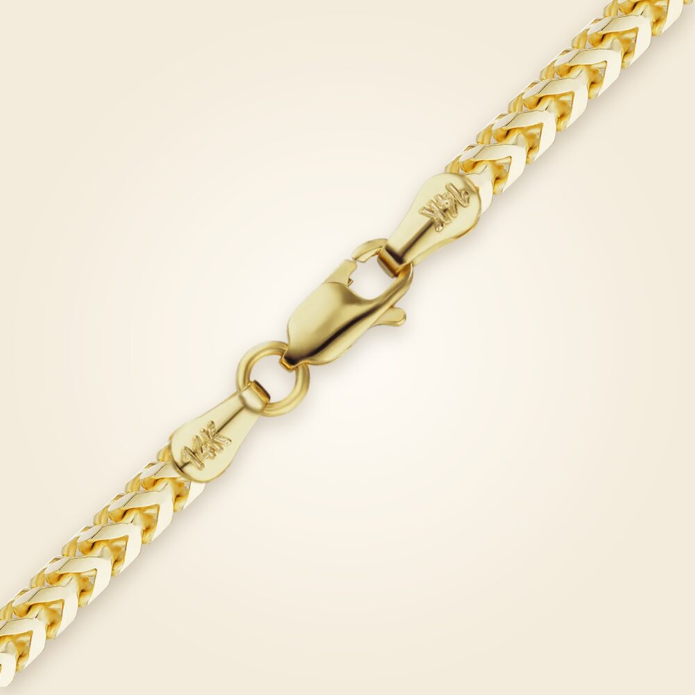 Franco Foxtail Anklet in 14K Yellow Gold (1.25 mm - 3.20 mm), shown in 14K Yellow Gold