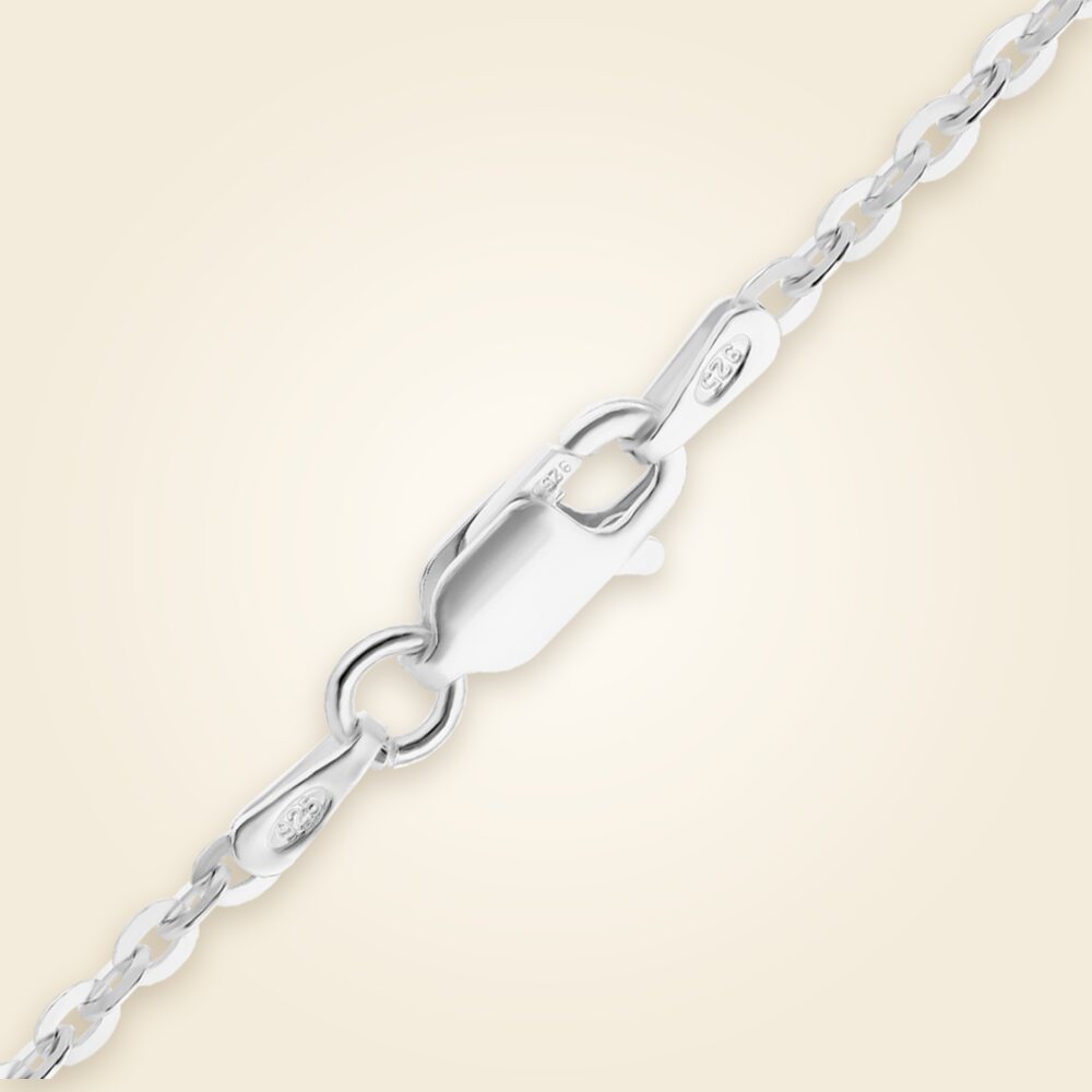 Flat Rolo Necklace in Sterling Silver (1.50 mm - 2.10 mm), shown in Sterling Silver