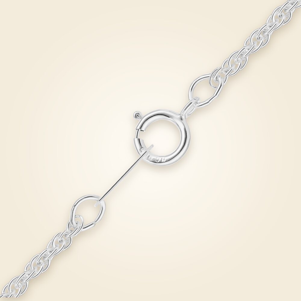 Machine Rope Necklace in Sterling Silver (1.60 mm - 1.90 mm), shown in Sterling Silver