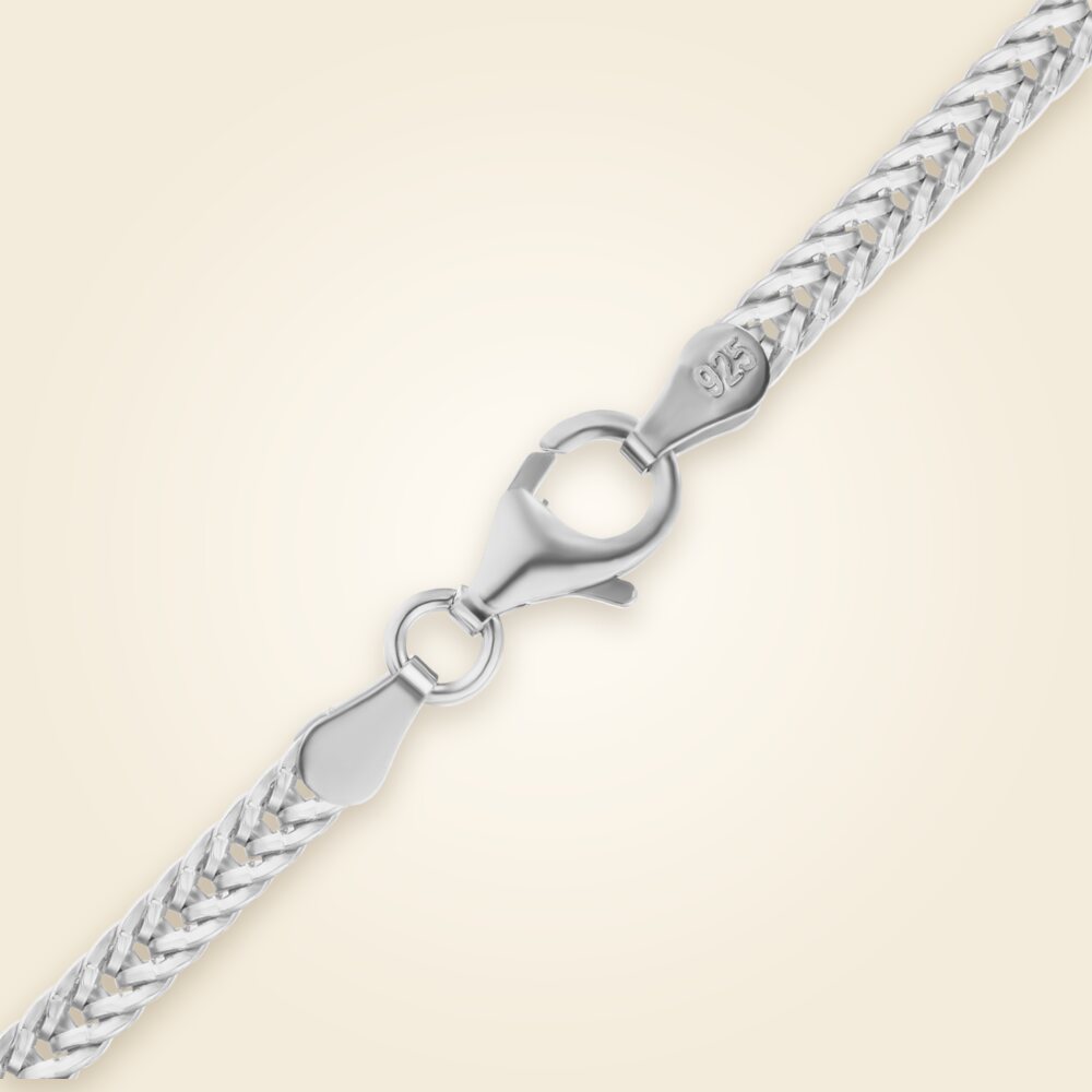 Round Foxtail Bracelet in Sterling Silver (3.20 mm), shown in Sterling Silver