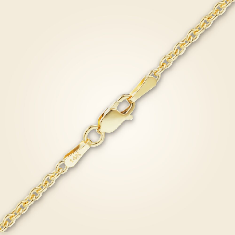 Heavy Round Cable Anklet in 14K Yellow Gold (0.70 mm - 4.30 mm), shown in 14K Yellow Gold