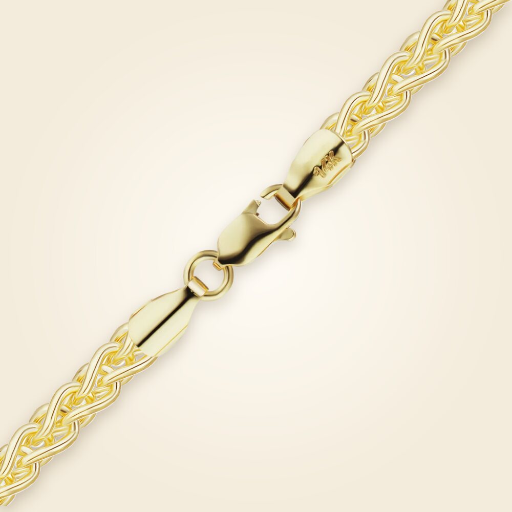 Wheat Bracelet in 14K Yellow Gold (1.25 mm - 3.50 mm), shown in 14K Yellow Gold