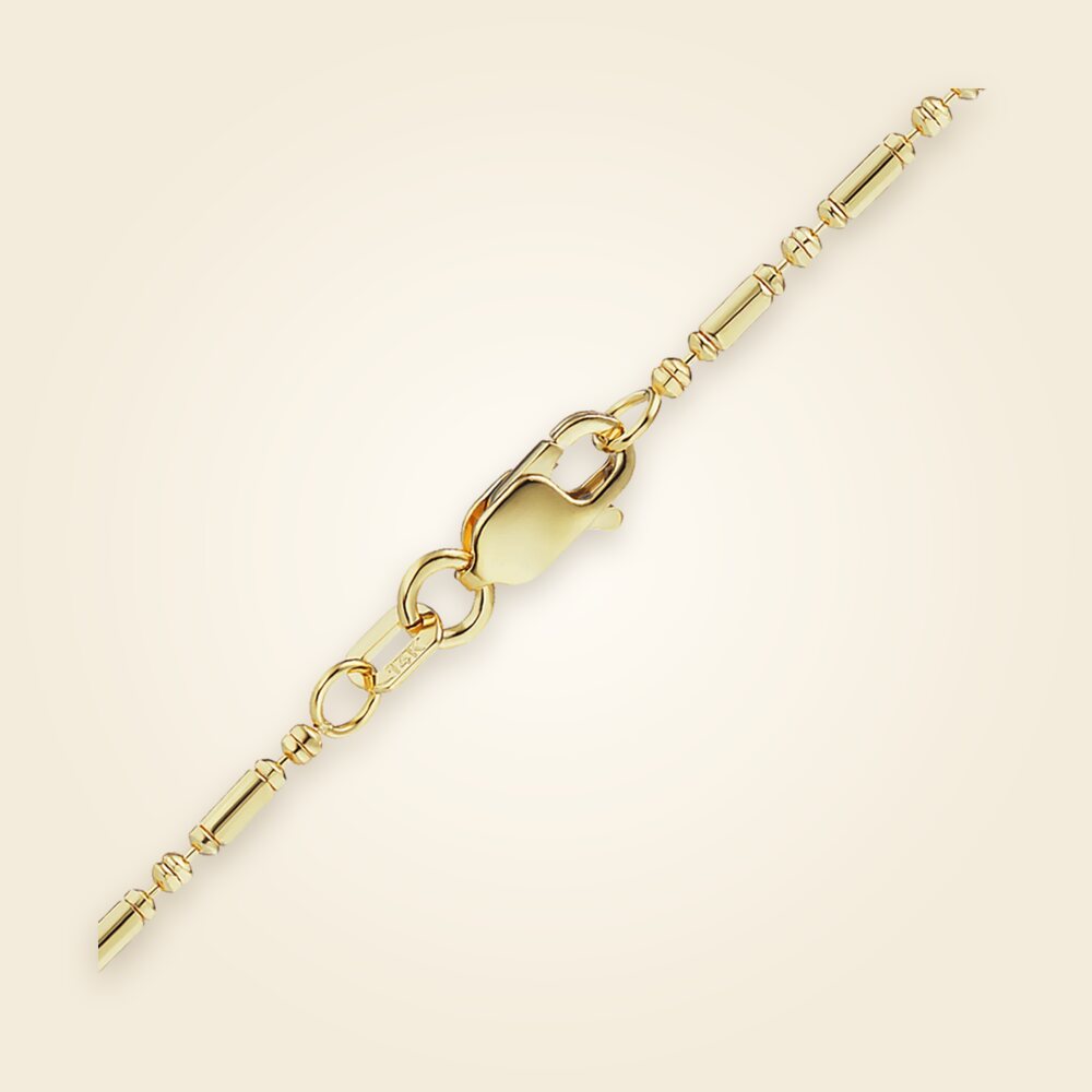 Alternating Bead Anklet in 14K Yellow Gold (1.30 mm), shown in 14K Yellow Gold