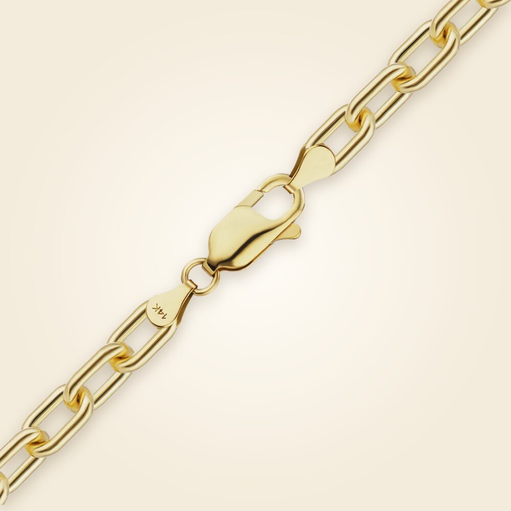 Elongated Semi-Solid Cable Anklet in 14K Yellow Gold (1.00 mm - 5.80 mm), shown in 14K Yellow Gold