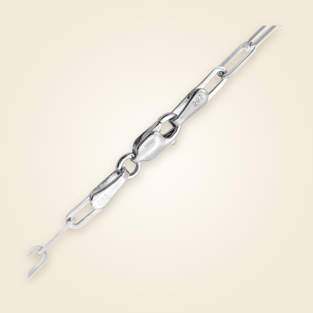 Paperclip Cable Necklace in 14K White Gold (2.50 mm - 3.50 mm), shown in 14K White Gold