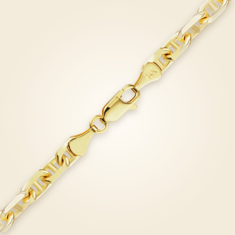 Anchor Mariner Cable Bracelet in 14K Yellow Gold (2.00 mm - 4.85 mm), shown in 14K Yellow Gold