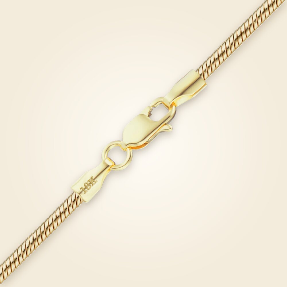 Round Snake Anklet in 18K Yellow Gold (1.00 mm - 1.95 mm), shown in 18K Yellow Gold