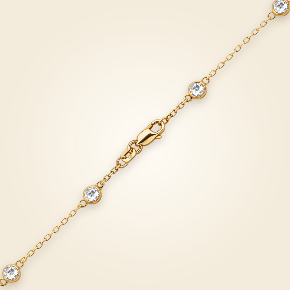Diamond by the Yard Cable Chain Anklet in 14K Yellow Gold with Natural Diamonds, shown in 14K Yellow Gold