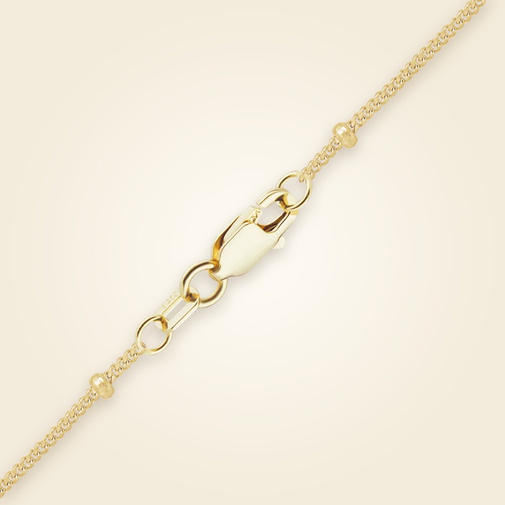 Stud (Satellite) Curb Bracelet in 14K Yellow Gold (1.00 mm), shown in 14K Yellow Gold