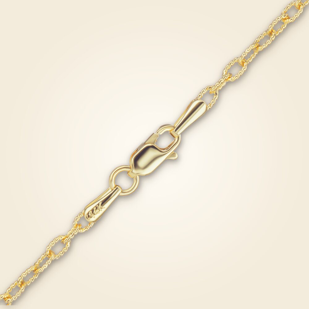 Textured Cable Anklet in 14K Yellow Gold (1.90 mm - 2.30 mm), shown in 14K Yellow Gold
