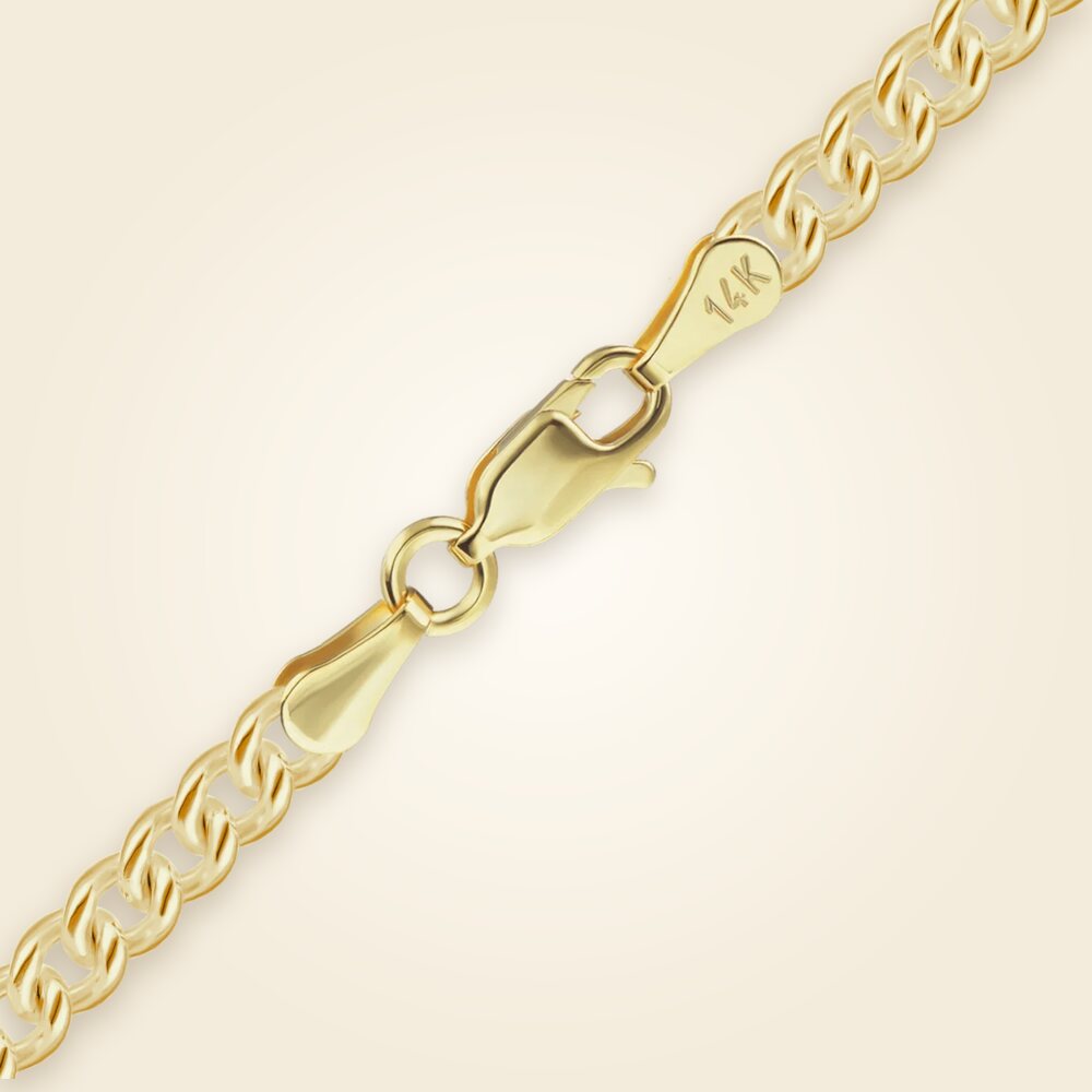 Medium Round Curb Bracelet in 14K Yellow Gold (2.80 mm - 4.10 mm), shown in 14K Yellow Gold