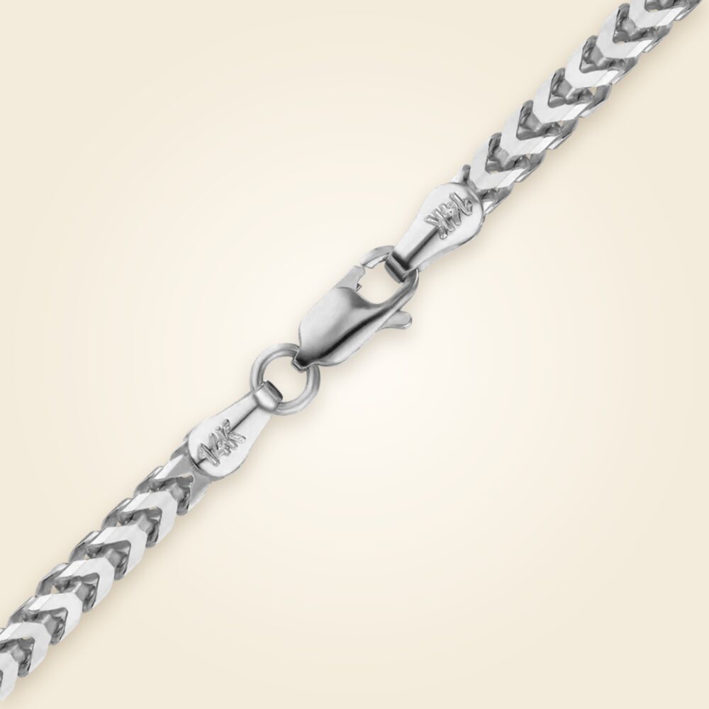 Franco Foxtail Bracelet in 14K White Gold (1.50 mm - 2.50 mm), shown in 14K White Gold