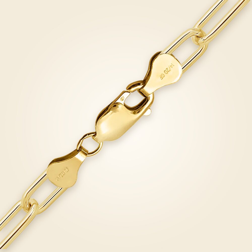 Heavy Round Paperclip Bracelet in 14K Gold-Filled (5.00 mm - 9.00 mm), shown in Gold-Filled