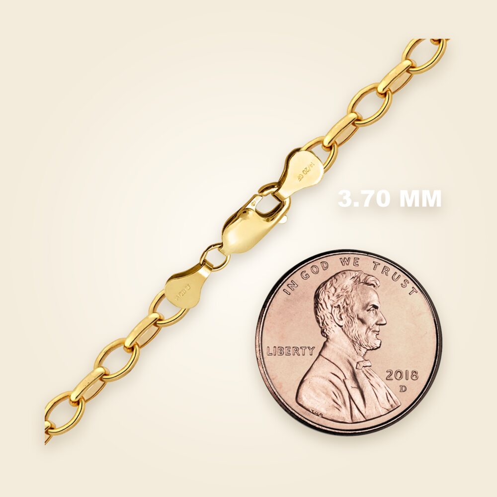 Oval Rolo (Belcher) Necklace in 14K Gold-Filled (3.70 mm - 4.80 mm), shown in Gold-Filled