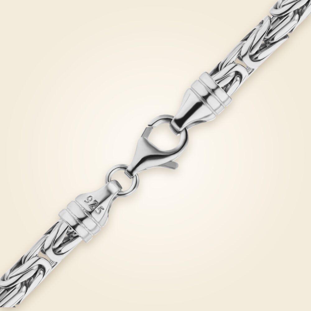 Round Byzantine Handmade Bracelet in Sterling Silver (5.90 mm), shown in Sterling Silver