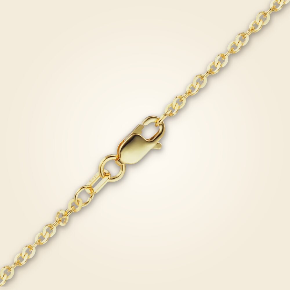 Flat Twisted Cable Anklet in 14K Yellow Gold (1.20 mm - 1.62 mm), shown in 14K Yellow Gold