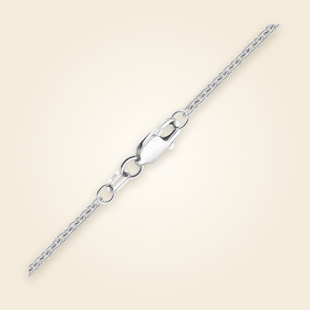 Heavy Round Cable Necklace in 18K White Gold (1.05 mm), shown in 18K White Gold