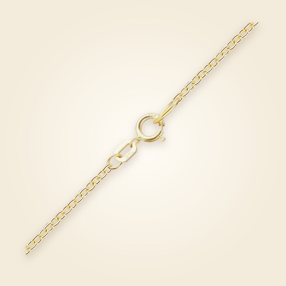Medium Round Cable Necklace with Spring Ring in 14K Yellow Gold (1.05 mm), shown in 14K Yellow Gold
