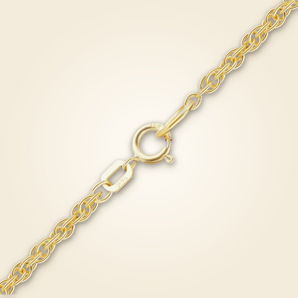 Classic Machine Rope Bracelet in 14K Yellow Gold (0.80 mm - 2.00 mm), shown in 14K Yellow Gold