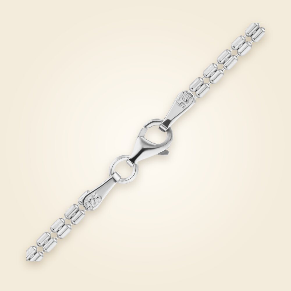 Double Cylinder Bead Bracelet in Sterling Silver (2.40 mm), shown in Sterling Silver