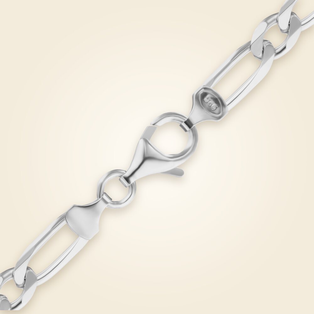 Single Figaro Bracelet in Sterling Silver (5.90 mm - 6.80 mm), shown in Sterling Silver
