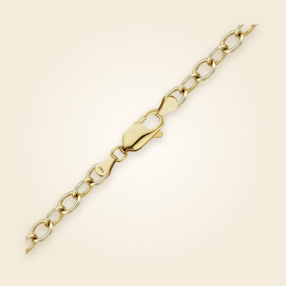Light Round Cable Anklet in 14K Yellow Gold (1.00 mm - 6.80 mm), shown in 14K Yellow Gold
