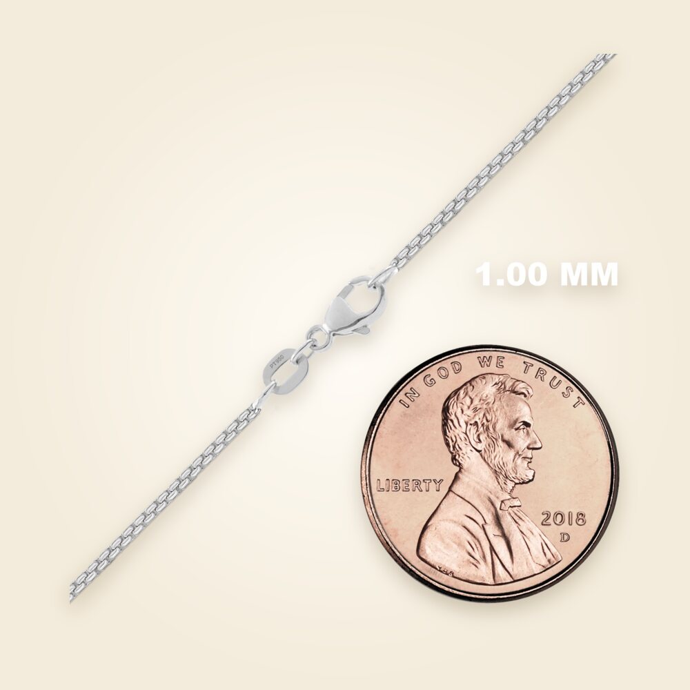 Elongated (Inka) Box Anklet in Platinum (1.00 mm), shown in Platinum