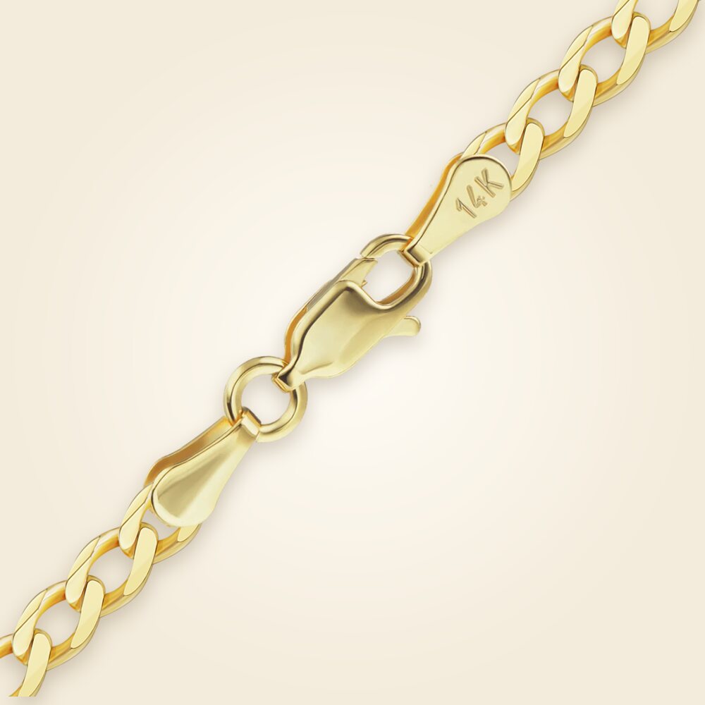 Light Curb Bracelet in 14K Yellow Gold (2.80 mm - 7.30 mm), shown in 14K Yellow Gold