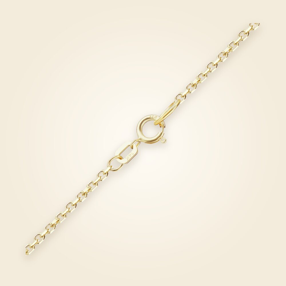 Diamond Cut Round Cable Necklace with Spring Ring in 14K Yellow Gold (1.05 mm), shown in 14K Yellow Gold