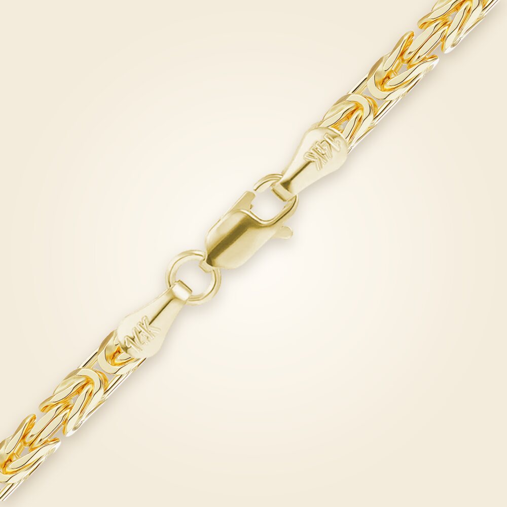 Handmade Byzantine Bracelet in 14K Yellow Gold (2.90 mm), shown in 14K Yellow Gold