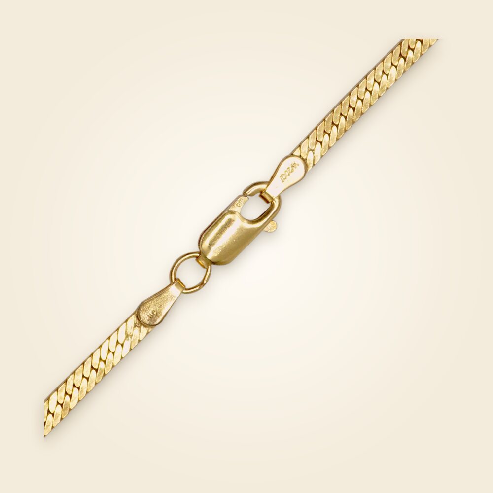 Herringbone Bracelet in 14K Gold-Filled (3.00 mm - 5.80 mm), shown in Gold-Filled