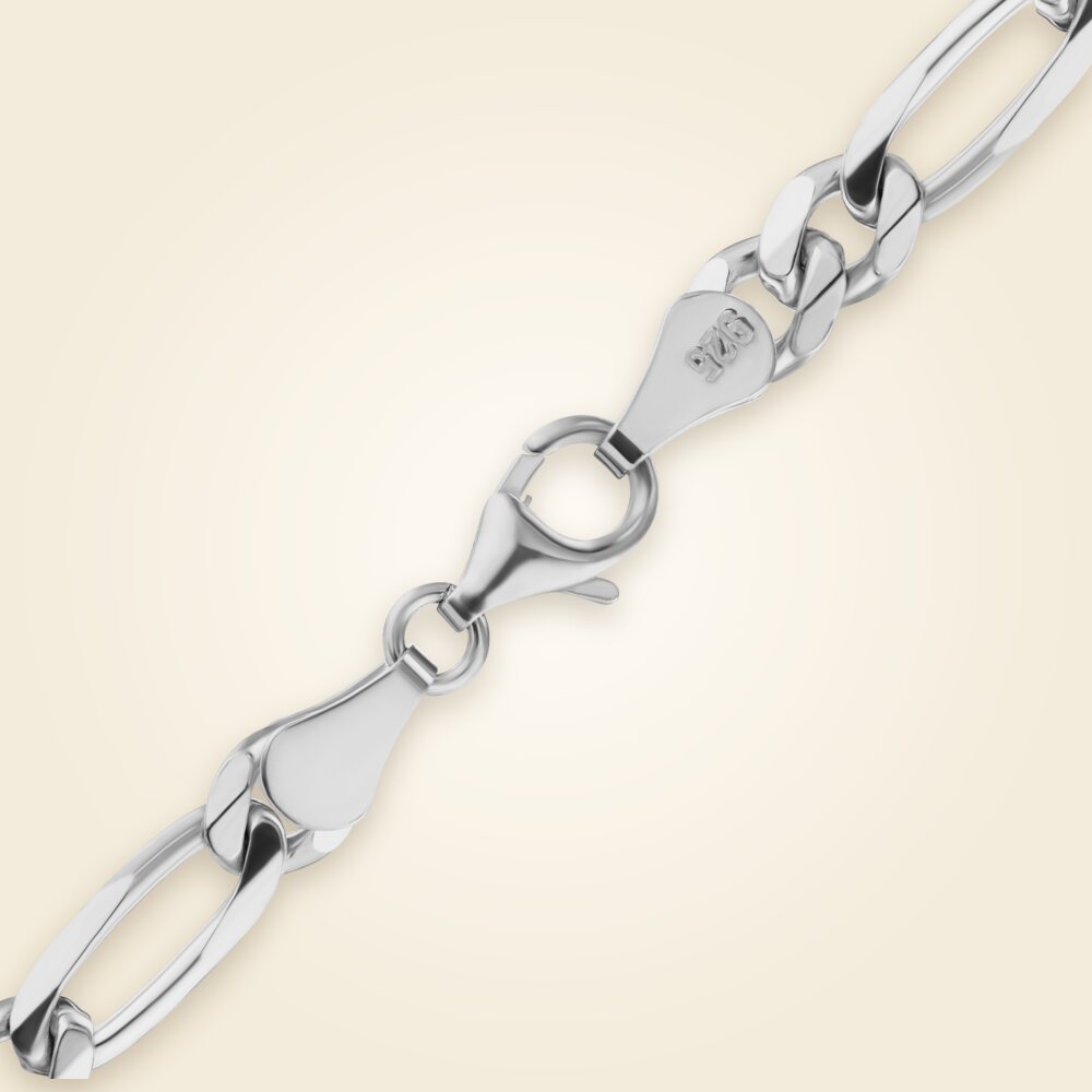 Classic Figaro Necklace in Sterling Silver (1.80 mm - 11.00 mm), shown in Sterling Silver