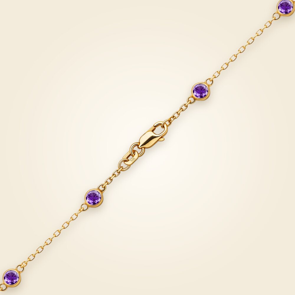 Diamond by the Yard Cable Chain Necklace in 14K Yellow Gold with Alexandrite Stones, shown in 14K Yellow Gold