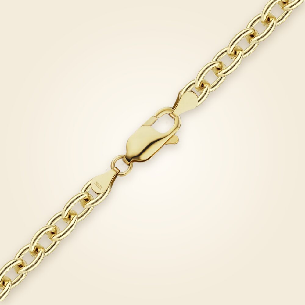 Medium Round Cable Necklace in 18K Yellow Gold (1.35 mm - 3.25 mm), shown in 18K Yellow Gold