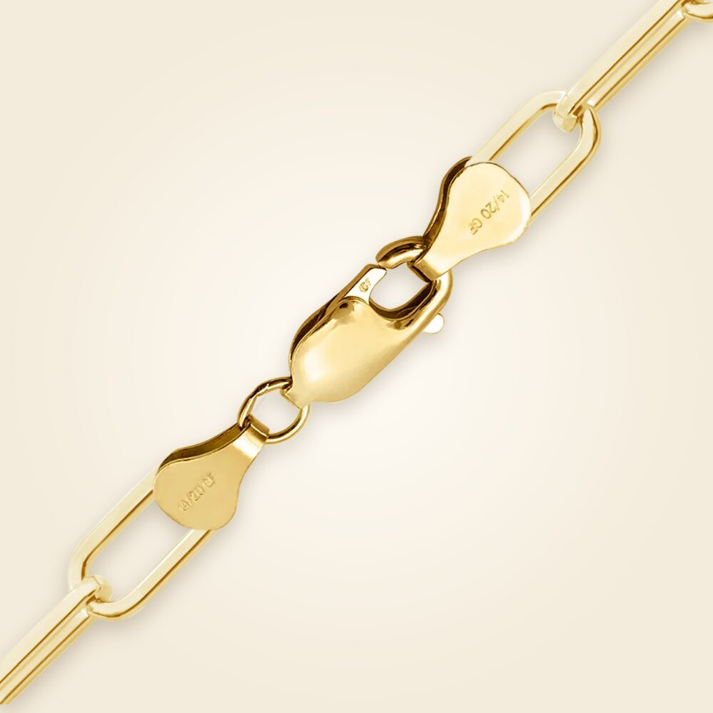Heavy Square Paperclip Bracelet in 14K Gold-Filled (9.00 mm), shown in Gold-Filled