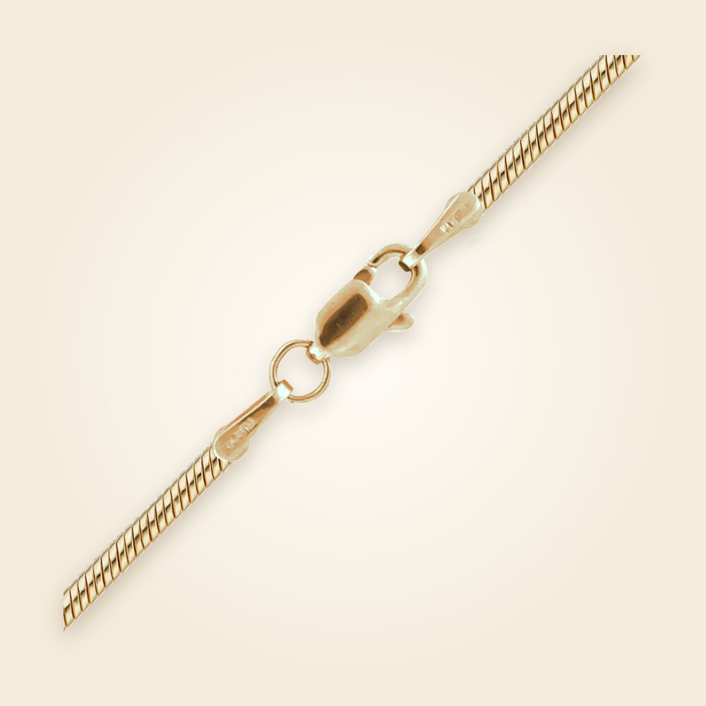 Round Snake Anklet in 14K Yellow Gold (1.00 mm - 1.95 mm), shown in 14K Yellow Gold